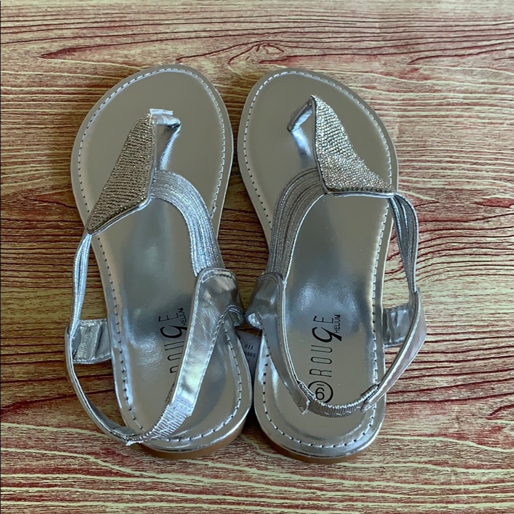 Silver Rhinestone Cord Thong Sandals - Picture 5 of 8